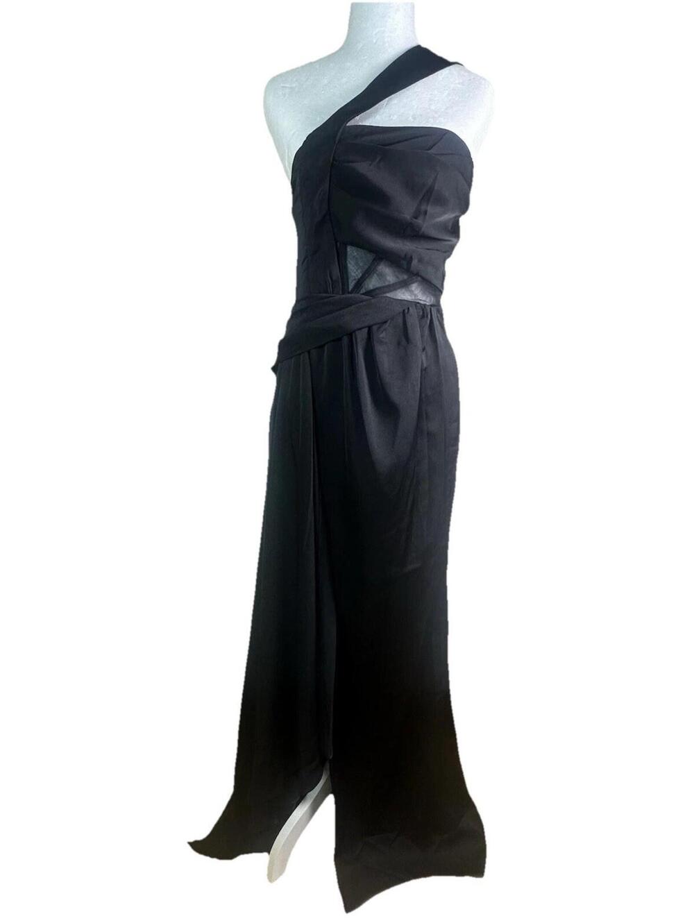 Shein Belle Dress Black Womens Dress, Maxi Asymmetrical Evening Wedding Guest Am